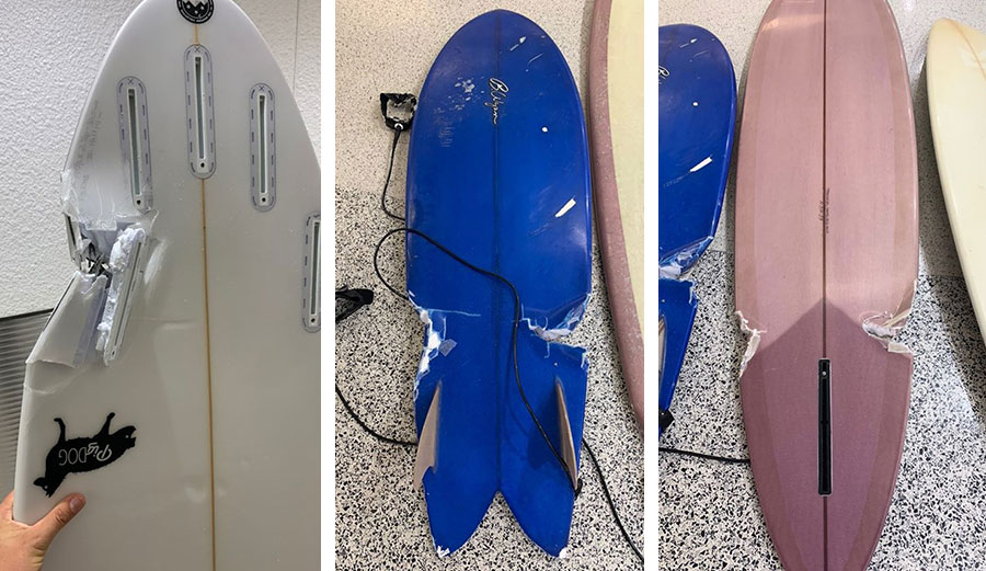 Airlines cause severe damage surfboards without apologies or payment