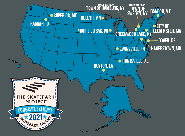 “SPRING 2021 SKATEPARK CONSTRUCTION GRANT WINNERS ANNOUNCED” by The Skatepark Project