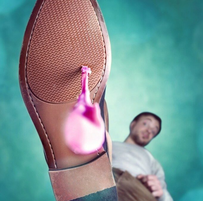 bubble-gum-stuck-to-the-shoe-picture-id936397950-1