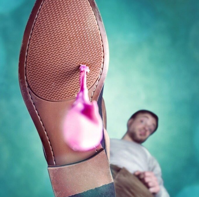bubble-gum-stuck-to-the-shoe-picture-id936397950-1