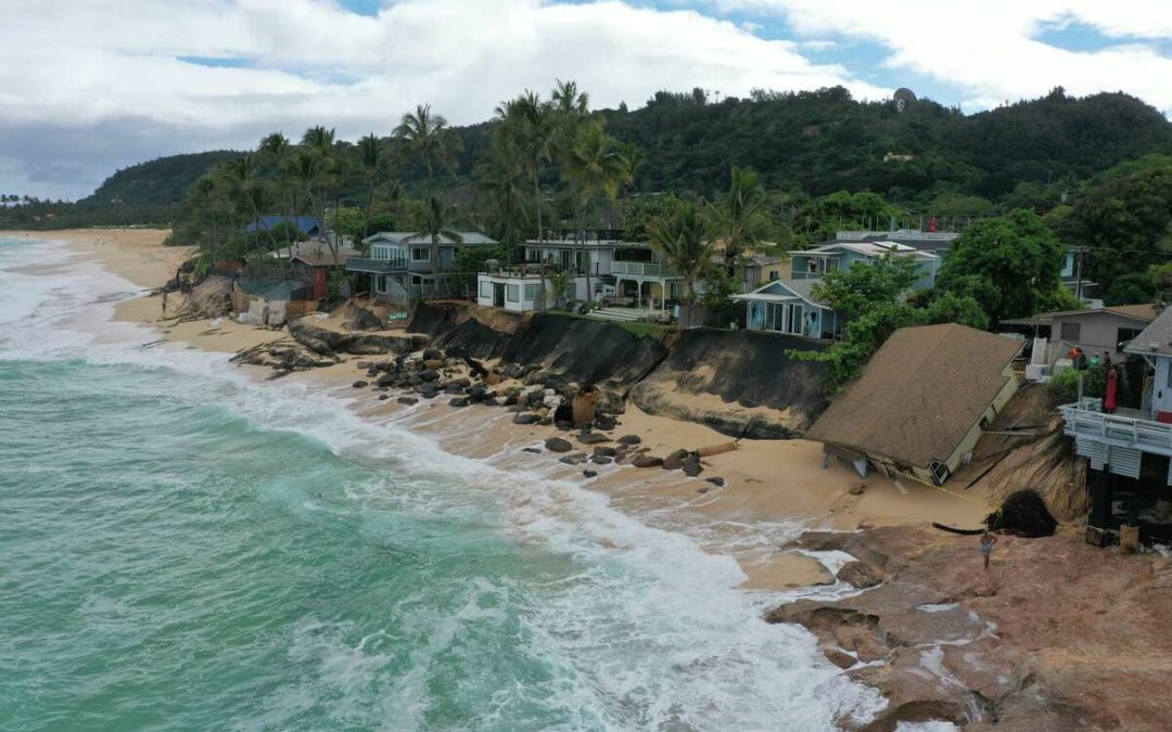 “North Shore Home Collapses Onto Rocky Point Beach” by Alexander Haro via The Inertia